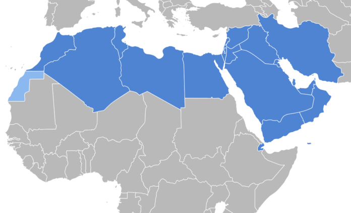 MENA region map